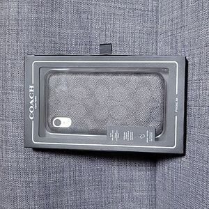 Coach iphone XR Case In Signature Canvas Charcoal